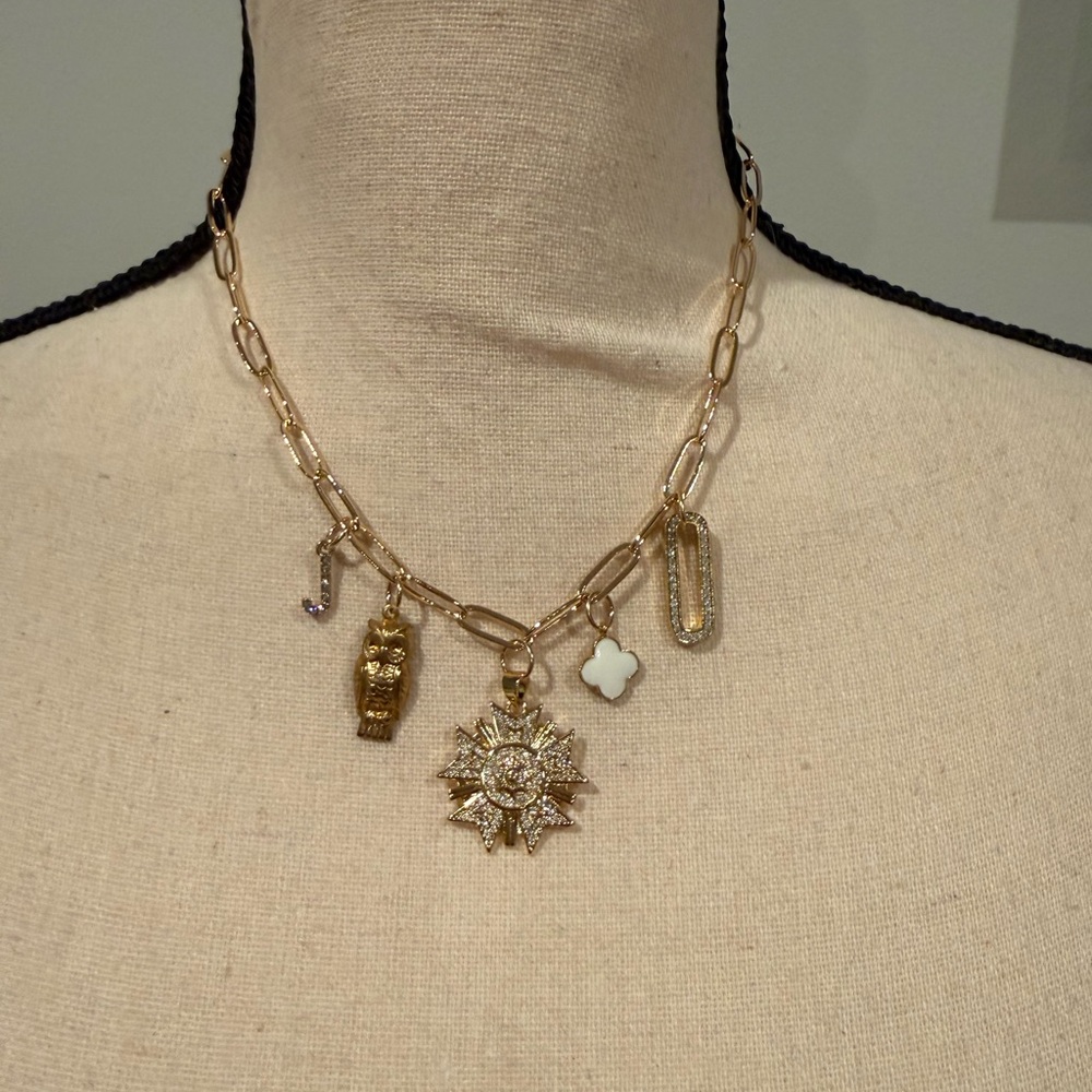 NWT custom made Gold Charm Necklace